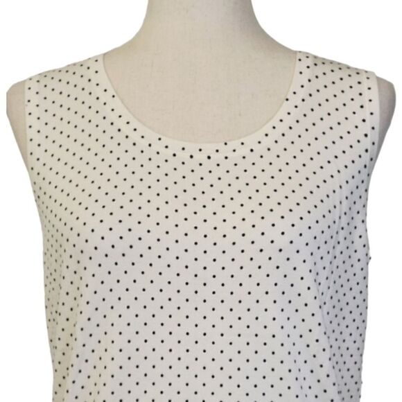 Talbots Ivory Polka-dot Sleeveless Knit Sweater Size M - Picture 4 of 6